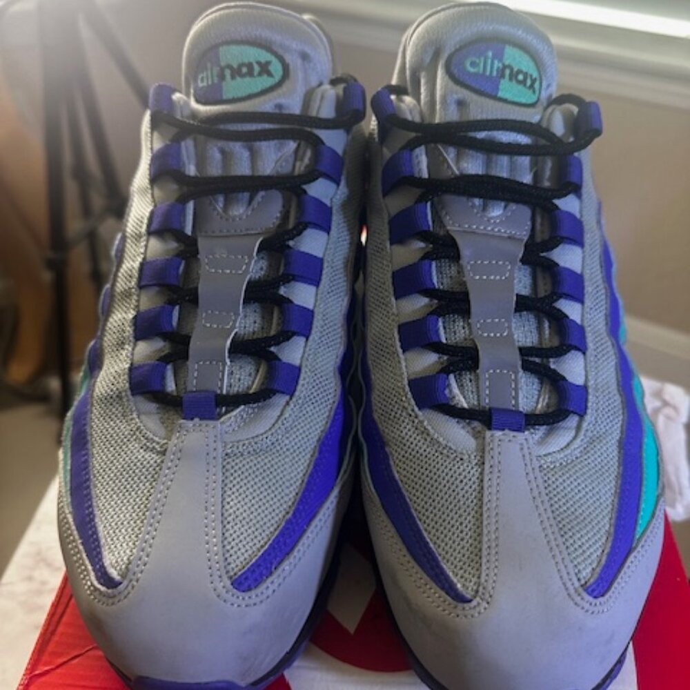 Nike Air Max 95 OG Wolf Grey/Black Indigo Burst Mens Shoes Sz 11.5 - Picture 3 of 8